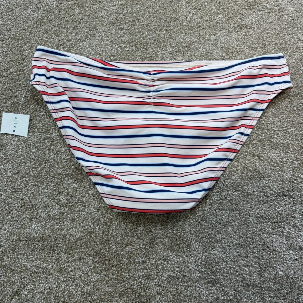 True Craft Womens XXL Striped Bikini Bottom Navy Red White NEW 2XL Nautical Swim